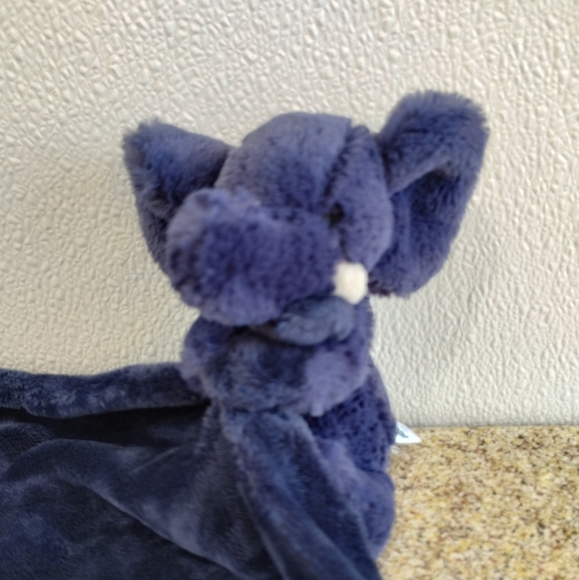 -Jellycat Bashful navy blue elephant Soft Baby Security Blanket Lovey - Picture 5 of 14